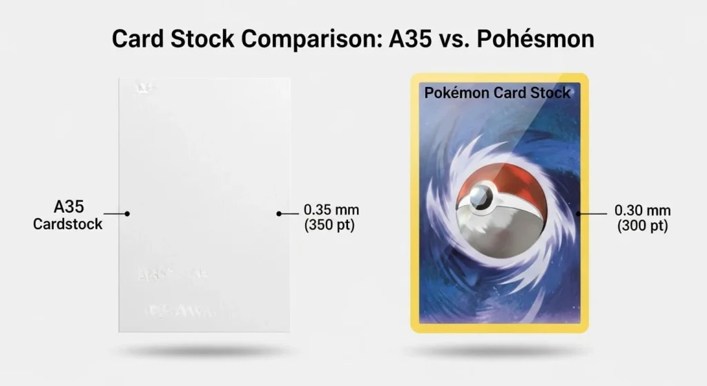Is Pokemon Card Stock A35 Thick Standard?